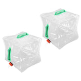 2Pcs 20L Folding Water Bucket PVC Portable Transparent Water Container with Spigot for Camping V1294-YM0523-3111210337211