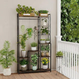 Plant Stand Shelf Rack with Hanging Rod Indoor Outdoor Display V178-66989
