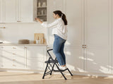 2 Step Ladder, Folding Step Stool with Wide Anti-Slip Pedal and Comfort Handgrip, Lightweight 272 kg V952-YGTTLBWGJPDS7RBCC001V0