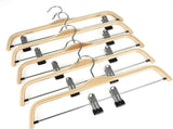 TOPIA HANGER Wooden Pants Hangers,Slim Natural Wood Skirt Hangers with Anti-Rust Hook and Adjustable V1258-DP02-F-233