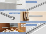 12.6in Valet Rod for Pull Out,Stainless Steel Slide Out Clothes Rod with 4 Detachable Hook V1366-AZ2-W-14940