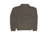 100% SHETLAND RAGG WOOL Half Zip Up Knit JUMPER Pullover Mens Sweater Knitted - Charcoal - 4XL V563-SW-HZ-CHRCL29-4XL