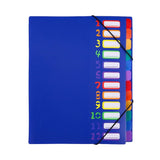 Waterproof Plastic A4 File Organiser Expandable Document Folder 12-pocket Colorful Sections Elastic V1370-AZ4-12951
