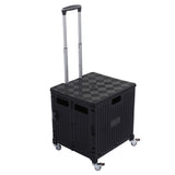 Collapsible Utility Rolling Crate Swivel Casters PP Strong with Telescopic Handle Lid Storage V1294-YM0901-3117230195711