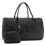Travel Duffel Bag with Shoe Compartment Wet Pocket Sports Gym Overnight Bag - Black V1308-DSZKI-2468-1