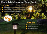 Solar Pathway Lights, 8 Pack LED Solar Lights Outdoor Waterproof, Glass Metal Garden Lighting for V1079-WARMLIGHT01