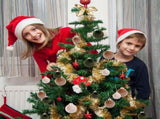 Velvet Christmas Ornamentss 15 Pcs 3.1 Inches / 8cm Large Christmas Baubles Shatterproof Xmas V1366-AZ2-W-07796