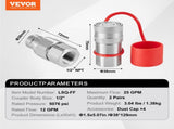 1/2" Flat Face Hydraulic Couplers 1/2" NPT Skid Steer Couplers 4 Dust Caps V952-YYKSJT2DISO1BYN6NV0
