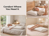 Giselle wedge pillow headboard with non-flattening shredded foam core, perfect for dorm reading or HBP-HRNECK-COR-WH-D