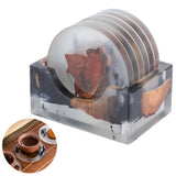 Resin Pine Coasters Heat Resistant Placemats Drink Mat Tea Coffee Cup Pad Decor Tea Sets Accessories V1294-YM0901-3118200105211