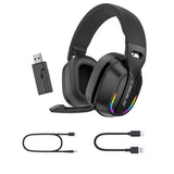 2.4GHz Wireless Gaming Headphone Bluetooth RGB Game Headset for PC Smartphone PS4/PS5 Switch V1263-JX-7055