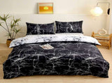 4-Piece Black Silhouette Printed Soft-Touch Brushed Bedding Set for 1.8M Bed 200 x 230 CM Duvet V888-ELOSUNG49420