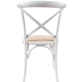 Aster Crossback Dining Chair Set of 2 Solid Birch Timber Wood Ratan Seat - White V315-VOD-CAFE-02-2PC-KIT