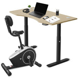 Lifespan Fitness Cyclestation 3 Exercise Bike with ErgoDesk Automatic Standing Desk 150cm in V420-LFEX-CLSTN3-C