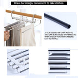 2 Pack Adjustable Multi-Layer 5 in 1 Pants Hanger for Wardrobe and Home Storage V178-29489