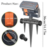 Upgraded 16-Nozzle Oscillating Sprinkler with Water Timer Automatic 360&deg Rocking Garden Sprinkler, V1192-AZ-W-26284