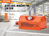 Magnetic Lifter, 100 kg/220 lbs Pulling Capacity, 2.5 Safety Factor, Neodymium & Steel, Lifting V952-YCXPU100KGN42OJ37V0