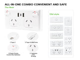 5PCS Double Power Point Dual USBType-C GPO Fast Charge 3.6 amp Wall Outlet V201-SKT0201WH8-5AU