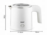 Compact 600W Electric Kettle with Stainless Steel Interior, 0.8L Capacity and 360&deg Rotating Base for V1341-ZY-URDL8992-BLACK