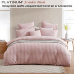 Platinum Collection Frankie Blush Honeycomb Waffle Jacquard Quilt Cover Set Super King V442-LED-QUILTCS-FRANKIE-BLUSH-SK