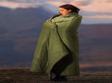 200x140cm Green Large Outdoor Camping Down Cotton Wearable Warmth Blanket, Quilted Poncho Shawl V888-ELOSUNG52302