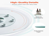 76.8 cm Glass Lazy Susan Turntable, Tempered Glass Dining Table Centerpiece with 6 Rotating Wheels, V952-CZZP30YCBLTMNYA7MV0