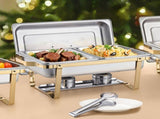 Chafing Dish Buffet Set, 8 Qt 4 Pack, Stainless Steel Chafer with 2 Full Size and 4 Half Size Pans, V952-ZFXBXGSTGK4J10ULXV0