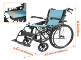 Wheelchair, Durable Aluminum Alloy Ultra-Lightweight Wheelchairs, Portable Wheelchair with Flip-Back V952-SDZZLYLHJ18I5WBUJV0
