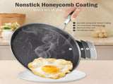 28cm Stainless Steel Crepe Pan Non-Stick Pan Honeycomb Coating Frying Pan Pizza6299 V201-W13885167