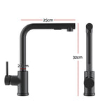 Kitchen Mixer Tap Pull Out Rectangle 2 Mode Sink Basin Faucet Swivel WELS Black TAP-A-82H48-BK