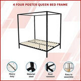 4 Four Poster Queen Bed Frame V63-817873