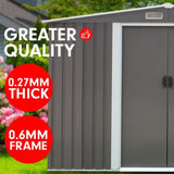 Garden Shed Spire Roof 8ft x 8ft Outdoor Storage Shelter - Grey GSS-BSW-88N-GY