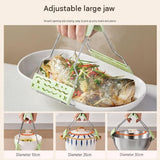 Crocodile shape Kitchen Heat Resistant Set - Adjustable Stainless Steel Plate Lifter and Silicone V888-ELOSUNG56100-3