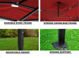 3x3m Pop Up Gazebo Outdoor Tent Folding Marquee Party Camping Market Canopy w/ Side Wall - red V610-GAR-3X3-SI-RE
