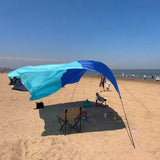 3x3m Blue Portable Wind-Powered Tent Sunshade Canopy Shelter with Sand Anchors for Family V888-ELOSUNG56749