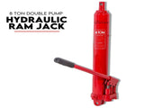 8 Ton Hydraulic Ram Jack Lift Shop Crane Engine Hoist Lifting Double Dual Pump V379-8TRAMJACK0