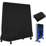 Heavy-Duty Foldable Ping Pong Table Dust Cover, Waterproof 210D Silver-Coated Oxford Fabric with UV V1341-ZY-VDDSZ7RB-BLACK