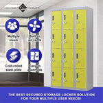 12-Door Locker for Office Gym Shed School Home Storage - 3-Digit Combination Lock V63-838951