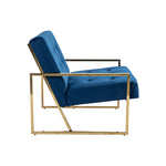 Carman Arm Chair Blue Velvet V43-AC-CRMN