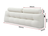 Giselle wedge pillow headboard with non-flattening shredded foam core, perfect for dorm reading or HBP-HRNECK-COR-WH-Q
