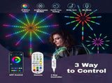 Wifi Bluetooth Smart Fireworks LED Light, Smart Fireworks LED Lights with Bluetooth WiFi and Remote V1366-AZ2-W-11475