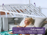EQUIPMED 4 Function Medical Bed, w/ Mattress & Over Bed Table, Easy Manual Adjustable Back and Leg V219-BNSADBEQM03A
