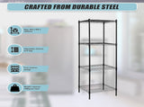 Modular Wire Storage 60x60cm Steel Shelving Black With Fixed Legs For Garage Warehouse Or Kitchen V63-841231