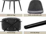 1 Artiss Dining Table and 4 Chairs Set Grey Metal DSET-T02WD-VEL01-GYX4