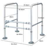 Equipmed Over Toilet Support Frame Safety Grab Aid Rail, 125kg Capacity, Adjustable Height and Width V219-HELSBSEQTA6A