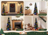 Jingle Jollys Pop Up Christmas Tree Pre Decorated Multicolour LED 155cm PUT-XMAS-5IN-3