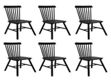 Levede 6x Dining Chairs Kitchen Winsor Black CH1035-2-BKX3