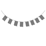 CHECKERED BUNTING FLAG Race Car Chequered Flag Banner Hanging Decoration Rectangular - 43.2 Metres V563-13281-12PK