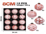 Vintage Style Christmas Ball Ornament Set with Glitter Finish and Antique Bronze Caps for Holiday V1341-ZY-MSKWEV34-GREEN