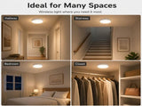 Rechargeable Motion Sensor Ceiling Light, 10000mAh Battery Operated LED Ceiling Light with Remote, V1197-JD-26070801